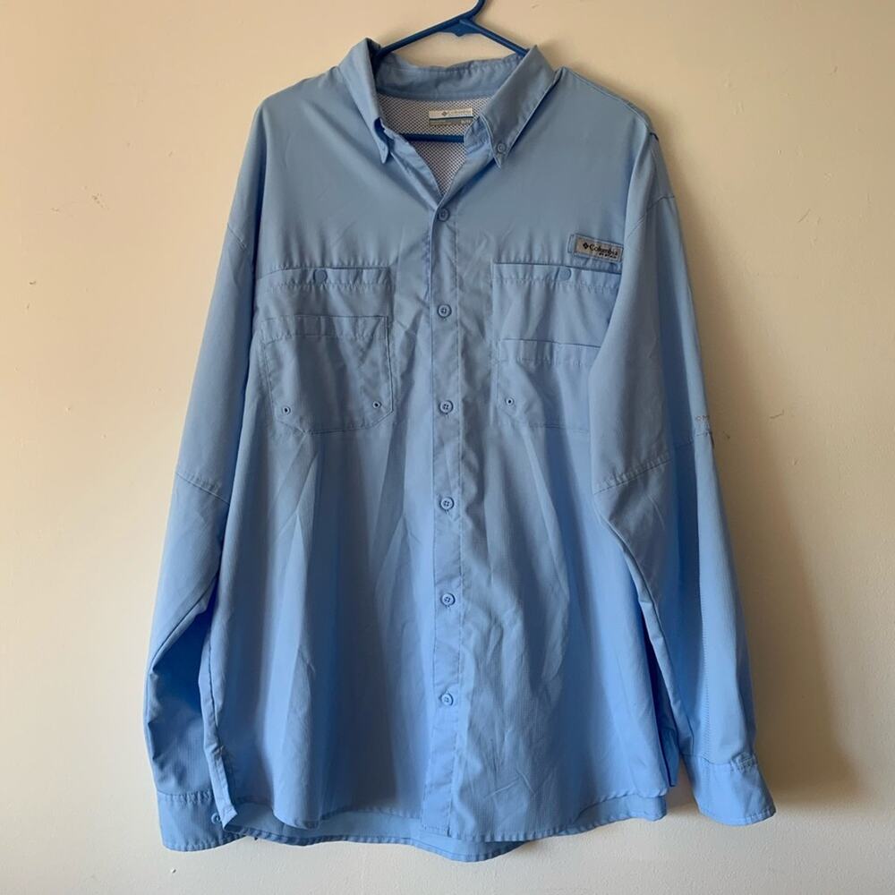 Columbia PFG Omni-Shield long sleeve fishing shirt XL blue
